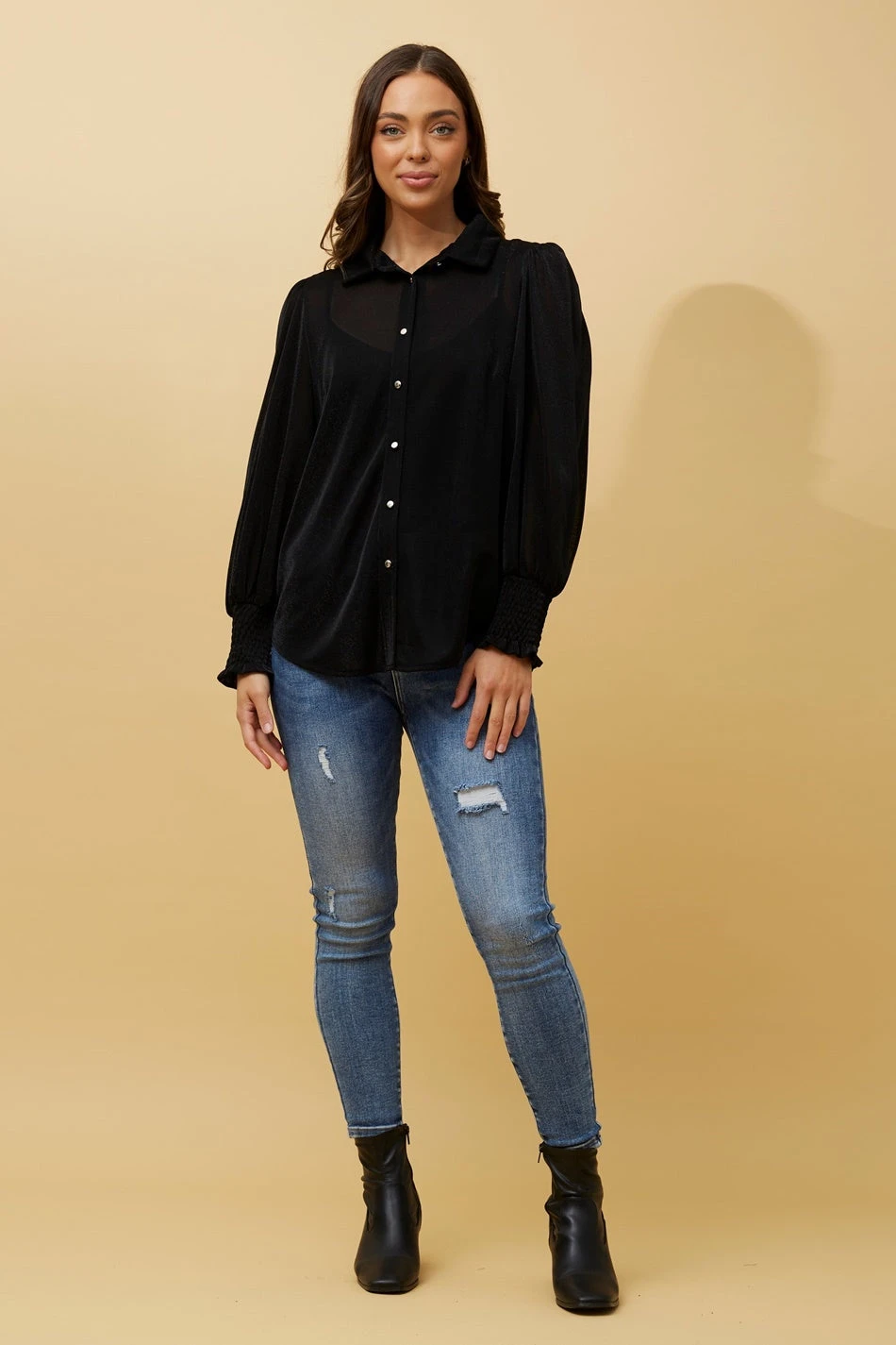 BESSIE LONG BALLOON SLEEVES GLITTER SHIRT 6 BESSIE LONG BALLOON SLEEVES GLITTER SHIRT - Image 4