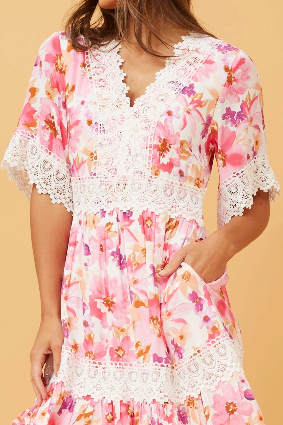 LAYLA LACE TRIM FLORAL DRESS 7 LAYLA LACE TRIM FLORAL DRESS - Image 5