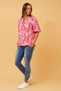 SELENA FLORAL PUFF SLEEVE SHIRT 14 SELENA FLORAL PUFF SLEEVE SHIRT -Femme Connection Sales 211a62a42baef7a49100a646f1252dfc