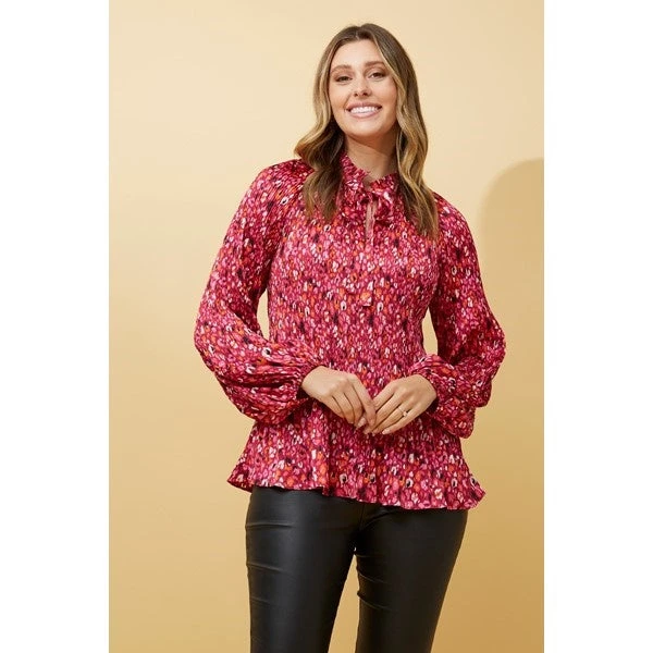 PETA ANIMAL PRINT PLEATED BLOUSE 11 PETA ANIMAL PRINT PLEATED BLOUSE - Image 9