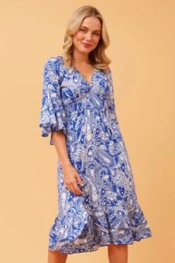 JOLIE PAISLEY PRINT DRESS -Femme Connection Sales 21b3a2c72adf35d7e251fd4a0e3bff63