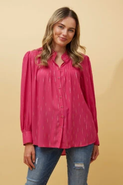 GEMINI FOIL PRINT SHIRT -Femme Connection Sales 22f6f5e774e7af52422d71275a846f55