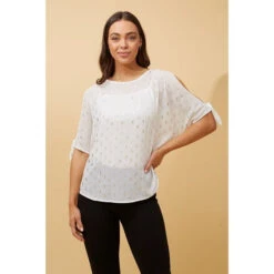 COLD SHOULDER FOIL PRINT BLOUSE -Femme Connection Sales 231037f9c07bb9bdaf5eeafbfa2c2b7a