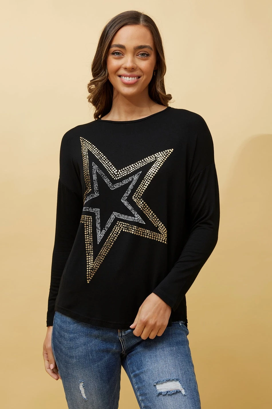 EVA LONG SLEEVE STAR PRINT TOP 5 EVA LONG SLEEVE STAR PRINT TOP - Image 3