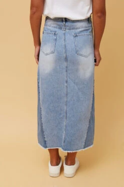 LIZBETH DENIM MIDI SKIRT -Femme Connection Sales 2333c97508199c8ef9e73bea107518cf