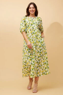 DOROTHY LEMON PRINT LINEN DRESS -Femme Connection Sales 23b8ac52dd95d22ae870a96f1f3982da