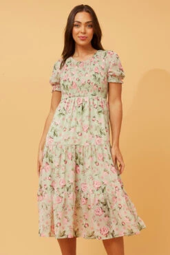 MERRY PUFF SLEEVE FLORAL DRESS -Femme Connection Sales 23c20fa7417a2985e84ec3fff1397ac6