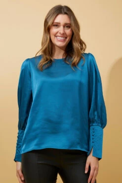 DOM BALLOON SLEEVE SATIN BLOUSE 23 DOM BALLOON SLEEVE SATIN BLOUSE -Femme Connection Sales 23ef3150276ac1e8f4bc6f8769d95919