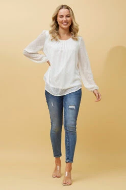 PHYLLIS GOLD FOIL POLKA DOT TOP -Femme Connection Sales 241704a0dfa0590269f94bd6993c12c7