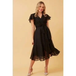 NALANI MOCK WRAP MIDI DRESS -Femme Connection Sales 244d56dff8a9036d145f297ace7499c7
