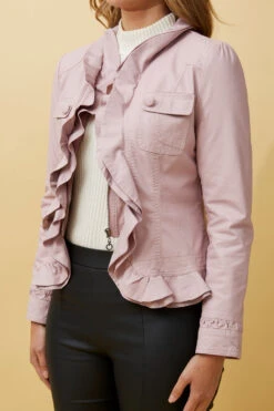 FRILL VEGAN LEATHER JACKET -Femme Connection Sales 247d66c79bb10b1e0ff091550a52382c