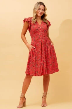 ROCHELLE FLORAL SHORT DRESS