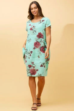 MESSINA FLORAL LINEN SHORT DRESS -Femme Connection Sales 24ba0e290b8fb189ce9fd183c53486e8