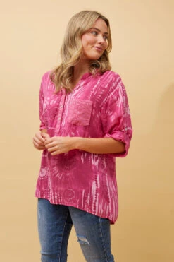 ROSETTA SEQUIN TIE DYE DETAIL TOP -Femme Connection Sales 24dbd8e437c1cfee34e3f61b28fcc829
