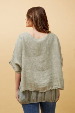 GIANA OVERSIZED DOUBLE LAYERED LINEN TOP -Femme Connection Sales 252c38aad174cb9906060cac389fb48c