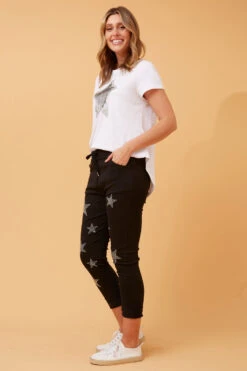 JANJA EMBELLISHED STAR PRINT JOGGERS -Femme Connection Sales 25ff0a6cfe6b5fb97479836507f6c545