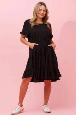 KELLY TIERED LINEN SHORT DRESS -Femme Connection Sales 263f1caae54b57e9269254500b0da825