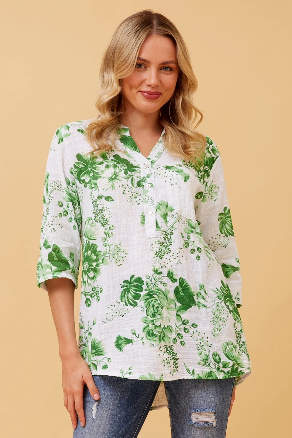 IMOGEN FLORAL LINEN TOP 10 IMOGEN FLORAL LINEN TOP - Image 8