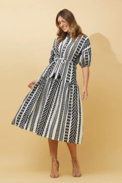 SHREYA JACQUARD PRINT MIDI DRESS -Femme Connection Sales 275ec94ac13f302325b5014e9744a2f2