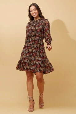 GIANNA HIGH NECK FLORAL SHORT DRESS -Femme Connection Sales 27f5b75f57d243e4c9a609dacb573b61