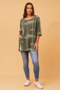 VALERIA FISH PRINT TOP