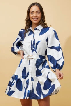 LEAF PRINT SHIRT DRESS -Femme Connection Sales 285ab834ba938f659b800967da189fe6