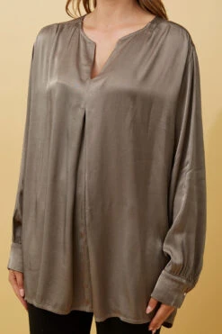 TERESINA LONG SLEEVE PLEAT DETAIL SATIN BLOUSE -Femme Connection Sales 28e0be3e6ea22ab18834c255f7401e3e