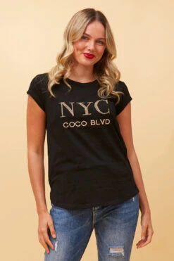 COCO NYC GRAPHIC TEE -Femme Connection Sales 2a9f61367b4da5db3087f697c81183d4