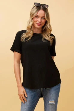 MISTY SHORT SLEEVE TEXTURED TOP -Femme Connection Sales 2b65ca10334e6c37ae5ca315007091d2
