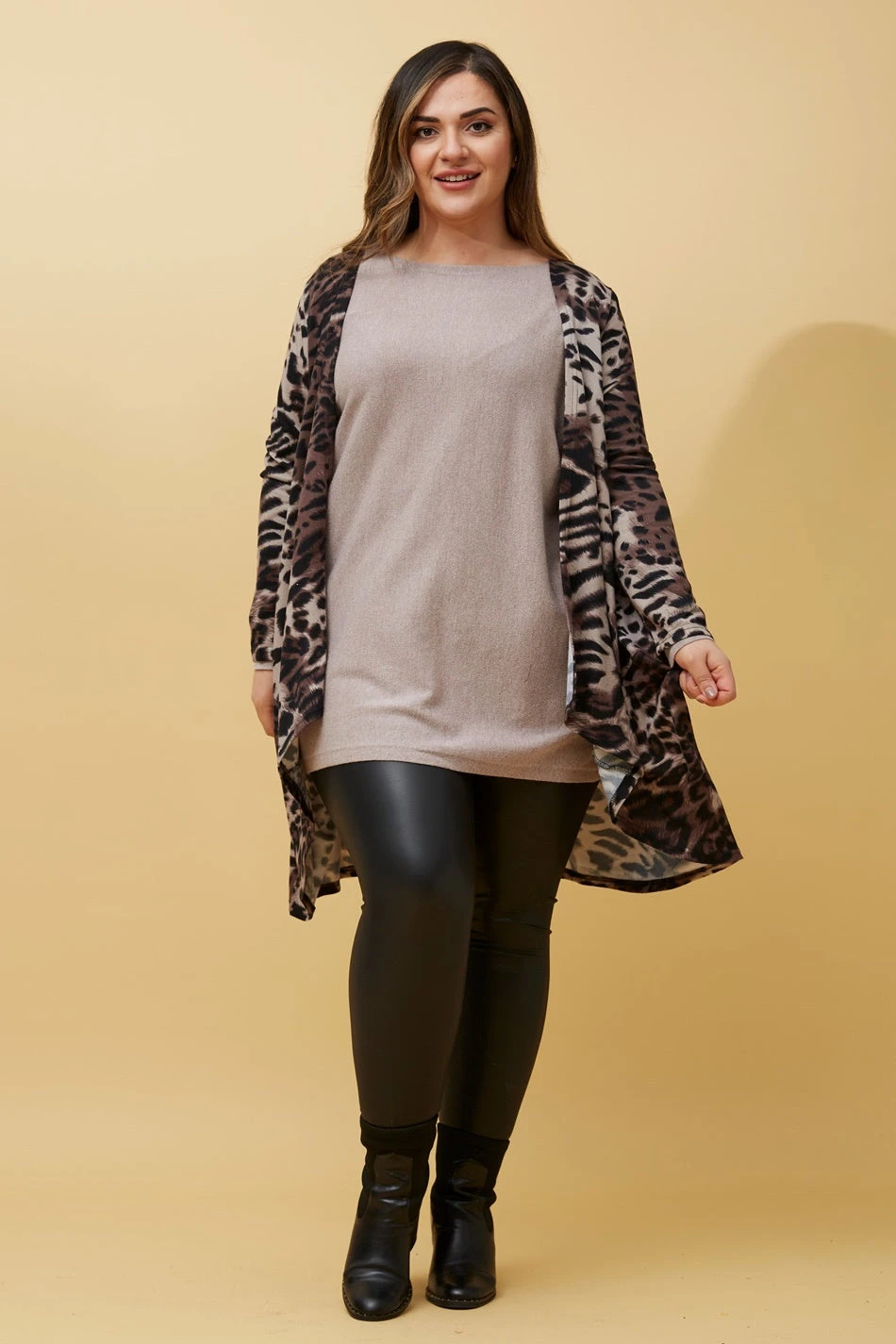 AIDEN ANIMAL PRINT WATERFALL CARDIGAN 5 AIDEN ANIMAL PRINT WATERFALL CARDIGAN - Image 4