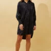 GERTIE SATIN SHIRT MIDI DRESS -Femme Connection Sales 2ba2f82c8b8449dbce41072f915b4a19