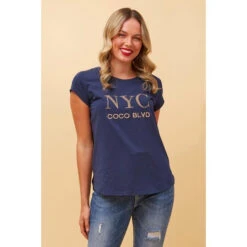 COCO NYC GRAPHIC TEE -Femme Connection Sales 2dbdfe2529dc472460130478285eceb0