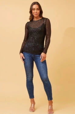 LEISEL SEQUIN TOP -Femme Connection Sales 2ddbb640928032fa7e1dd52afe7a5386