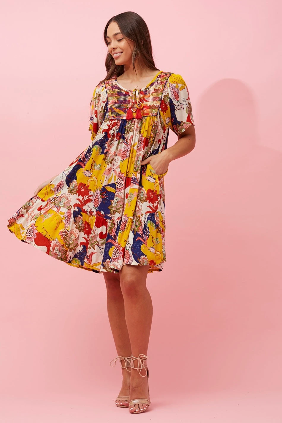 HONDA FLORAL BOHO BABYDOLL DRESS 6 HONDA FLORAL BOHO BABYDOLL DRESS - Image 4