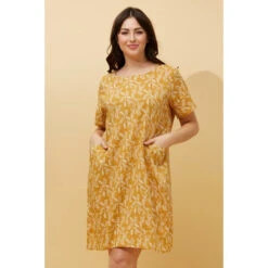 VINE LEAF PRINT SHIFT DRESS -Femme Connection Sales 2f0345ff34ca8ed221d99e652b32cd06
