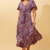 LISDON PATCHWORK TIERED MIDI DRESS -Femme Connection Sales 309bc8ac17aae747256f4fec097a3654