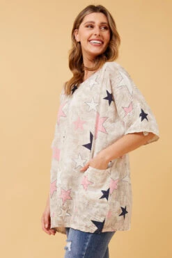 FIORENZA STAR PRINT TOP -Femme Connection Sales 315a6a0025e87c47cb5e742aecb902d3