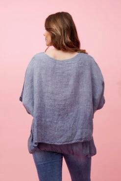 GIANA OVERSIZED DOUBLE LAYERED LINEN TOP -Femme Connection Sales 31b246d5ea1da4aa88a397ef048f7db4