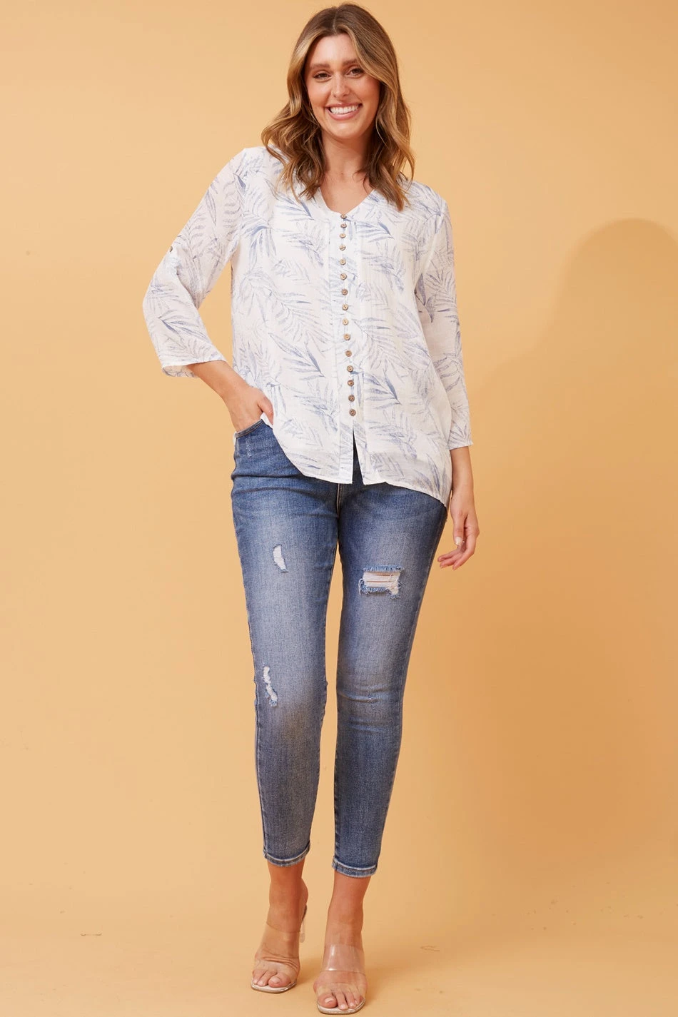 LEAF PRINT BUTTON FRONT TOP 6 LEAF PRINT BUTTON FRONT TOP - Image 4