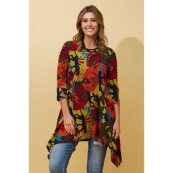 HOSHI JUNGLE PRINT TUNIC TOP -Femme Connection Sales 323a1df82acbebc7940efbd90d7f6ff0