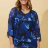 DILLIANA LEAF PRINT DOUBLE LAYERED TOP -Femme Connection Sales 32b317a553eaa1f820d21a1f524ce9e1