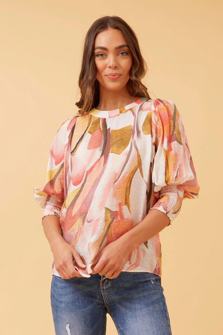 ELEGANT ABSTRACT PRINT BLOUSE 3 ELEGANT ABSTRACT PRINT BLOUSE