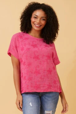 CONNIE EMBROIDERED FLORAL TOP -Femme Connection Sales 370ded7b10832cce189bbe45f359bae7