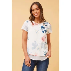 ASH DOUBLE LAYER FLORAL TOP -Femme Connection Sales 373484def7c4fffb406e63955f9e3d08