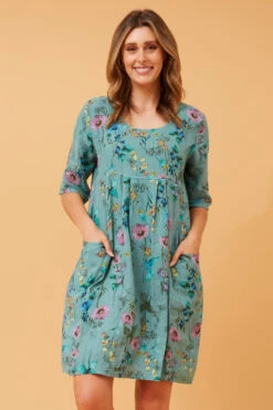 PISA FLORAL LINEN DRESS -Femme Connection Sales 380580529b7ed4e4aeb853642d66a6d1