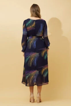 PRISCILLA FEATHER PRINT DRESS -Femme Connection Sales 387dfd893853a208dcca7b43351671ec