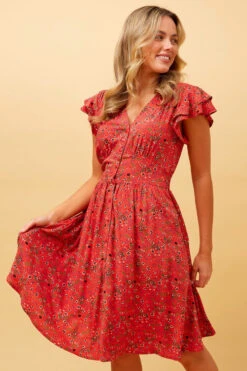 ROCHELLE FLORAL SHORT DRESS 14 ROCHELLE FLORAL SHORT DRESS -Femme Connection Sales 39741b94a83d097c0d25d99c2c3f3118