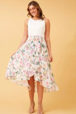 EADIE FLORAL MIDI DRESS -Femme Connection Sales 39ca3874059c3380aa3315fcfa13f933