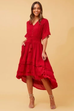BRIANNA LACE TRIM MIDI DRESS -Femme Connection Sales 39d5f68a549f7f030a0b24bb82f3f9a0