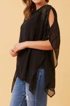 MARILYN SEQUIN COLD SHOULDER TOP 14 MARILYN SEQUIN COLD SHOULDER TOP -Femme Connection Sales 3b579c6e792263eef7669c560cf1a267